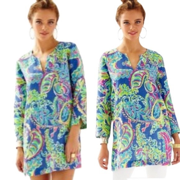 Lilly Pulitzer Marco Island Toucan Play Linen Tunic - M - Picture 2 of 6